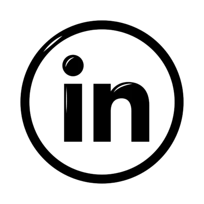 Linkedin logo Black and white