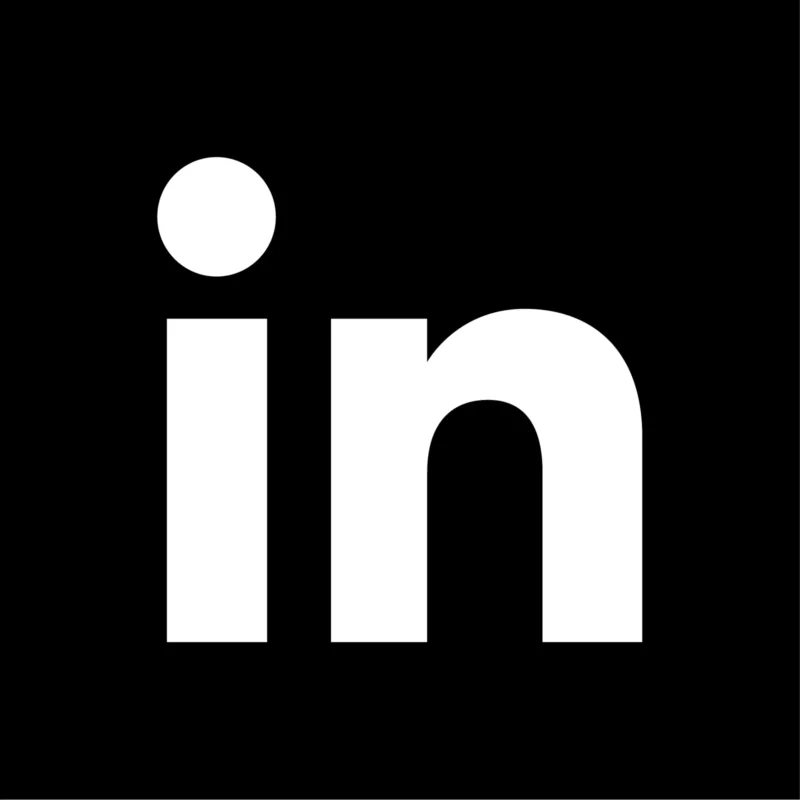 Linkedin logo black background