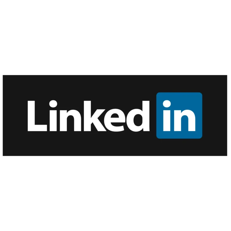 Linkedin logo black white
