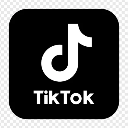 logo TikTok noir et blanc PNG
