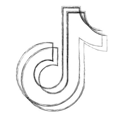 Dessin logo TikTok noir et blanc