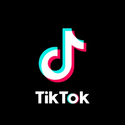 Logo TikTok fond noir