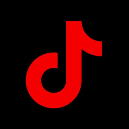 Logo TikTok rouge et noir