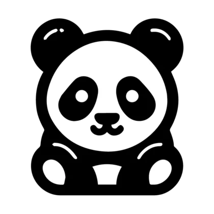 panda icon black and white