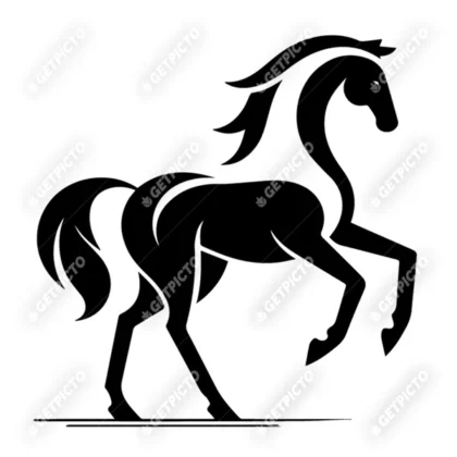 Logo cheval noir