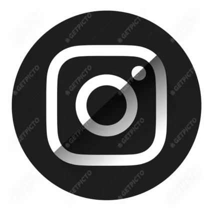 Instagram logo rond noir