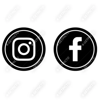 Logo Facebook Instagram noir