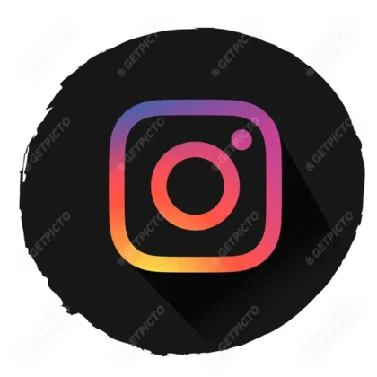 Logo Instagram sur fond noir