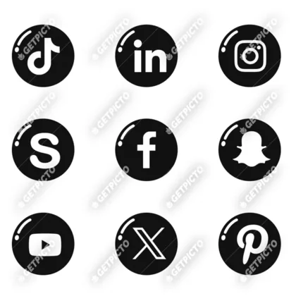 Logo noir réseau sociaux