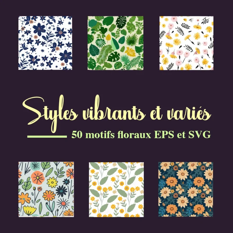 Floral Pattern SVG style variés