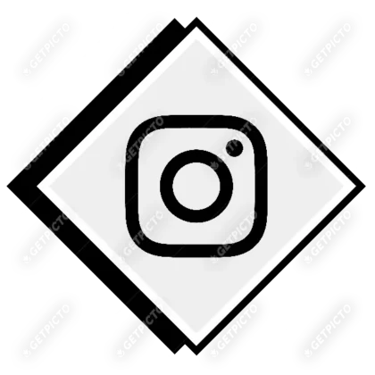 Instagram logo blanc et noir icone