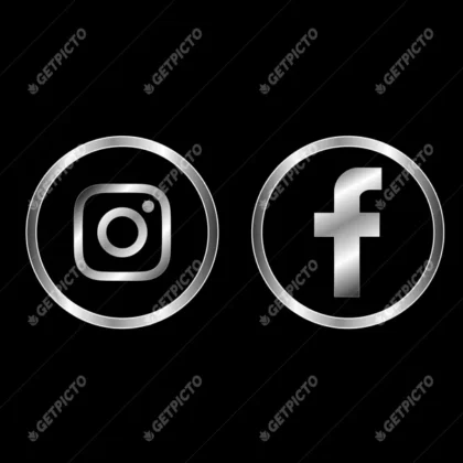 Logo facebook et instagram noir rond