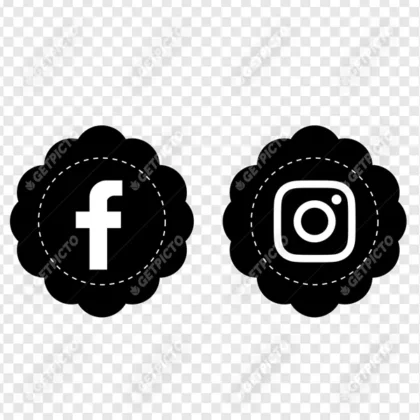 Logo Facebook Instagram noir et blanc transparent