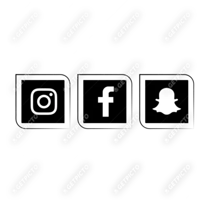 Logo Facebook Instagram Snapchat fond noir