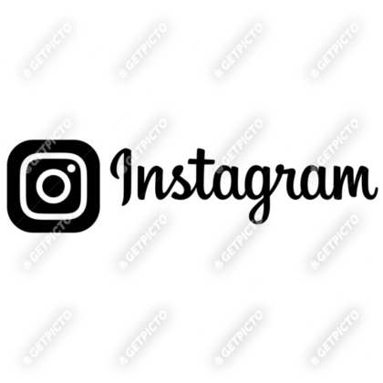 Logo Instagram avec mot noir et blanc