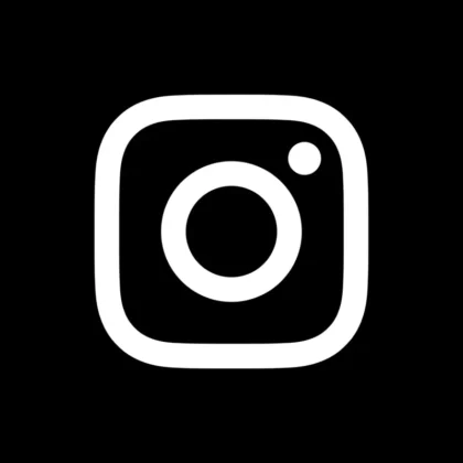 Logo Instagram blanc fond noir