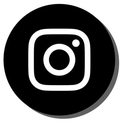 Logo Instagram de forme rond sur fond noir