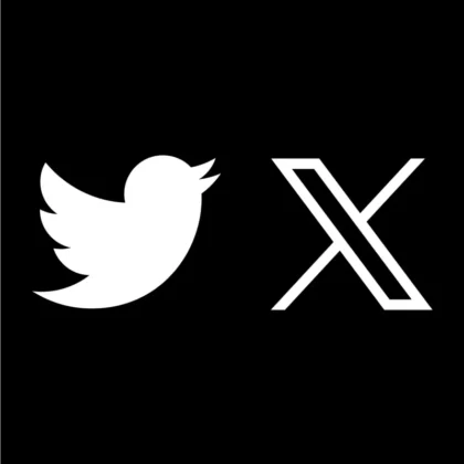 Logo Twitter fond noir