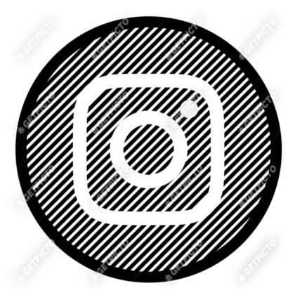 Logo Instagram blanc sur fond noir