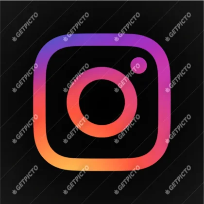 Instagram logo carre noir sur couleur