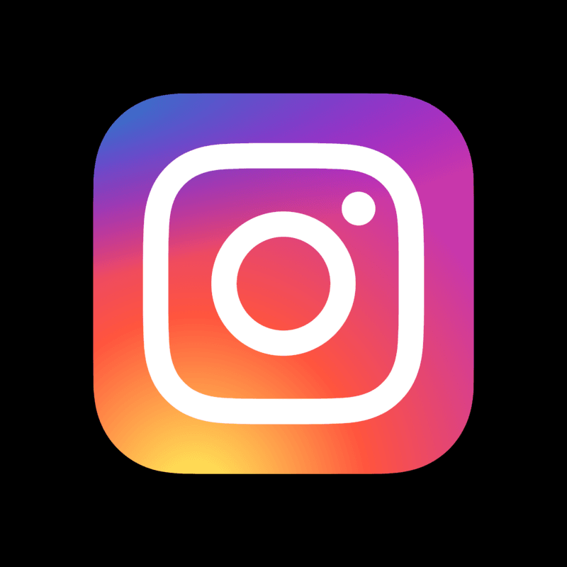 Instagram logo sur fond noir